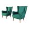 Mid-Century Italian Forest Green Armchairs, 1950s, Set of 2 1