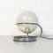 Space Age Italian Chromed Steel and Opaque Opaline Glass Table Lamp, 1970s, Image 8