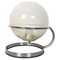 Space Age Italian Chromed Steel and Opaque Opaline Glass Table Lamp, 1970s, Image 1