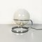 Space Age Italian Chromed Steel and Opaque Opaline Glass Table Lamp, 1970s 9