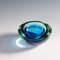 Green and Blue Archimede Bowl from Seguso Geode, Murano, Italy1950s 2