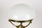 Art Nouveau Gilt Brass Table Lamp with White Glass Lampshade, Austria, 1910s, Image 15