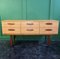 Credenza su gambe affusolate in teak con 6 cassetti, Immagine 1