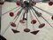 Italienischer Handgefertigter Roter Sputnik Kronleuchter aus Muranoglas von Simoeng 7