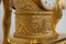 Antike französische Empire Uhr aus fein gemeißelter goldener Bronze, 19. Jh 4