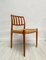 Vintage Danish Model No. 83 Dining Chairs in Teak by Niels Otto Møller, 1970s, Set of 4, Image 4