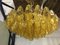 Poliedro Grüner Murano Glas Kronleuchter mit Goldfarbenem Metall von Simoeng 9