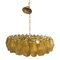 Poliedro Murano Glass Green Chandelier with Gold Metal from Simoeng 1