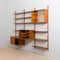Teak 3-Bay Wall Unit with Secretary Desk Bar Cabinet by Poul Cadovius for for Cado, Denmark, 1960s 6