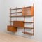 Teak 3-Bay Wall Unit with Secretary Desk Bar Cabinet by Poul Cadovius for for Cado, Denmark, 1960s 8