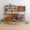 Teak 3-Bay Wall Unit with Secretary Desk Bar Cabinet by Poul Cadovius for for Cado, Denmark, 1960s 3