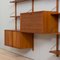 Teak 3-Bay Wall Unit with Secretary Desk Bar Cabinet by Poul Cadovius for for Cado, Denmark, 1960s 10