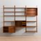 Teak 3-Bay Wall Unit with Secretary Desk Bar Cabinet by Poul Cadovius for for Cado, Denmark, 1960s 4