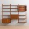 Teak 3-Bay Wall Unit with Secretary Desk Bar Cabinet by Poul Cadovius for for Cado, Denmark, 1960s 1