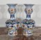 Polychrome Earthenware Vases from Royal Delft, Set of 2 1