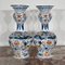Polychrome Steingut Vasen von Royal Delft, 2er Set 4