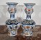 Polychrome Steingut Vasen von Royal Delft, 2er Set 5