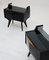 Bedside Tables in Black Lacquered Wood, Brass & Glass, 1950s, Set of 2 6