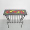 Vintage Tile Table with Newspaper Rack, 1960s 1