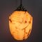 Lampe à Suspension Art Déco avec Abat-Jour en Verre Marbré, 1930s 3