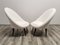 Set of Mid-Century White Wool Armchairs 8