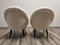 Set of Mid-Century White Wool Armchairs 9