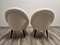 Set of Mid-Century White Wool Armchairs 4