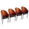 Leather Dining Chairs, Italy, 1980s, Set of 4 4