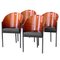 Leather Dining Chairs, Italy, 1980s, Set of 4, Image 1