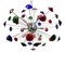 Lámpara de araña Sputnik italiana de cristal de Murano multicolor de Simoeng, Imagen 1