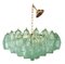 Lámpara de araña Poliedro de cristal de Murano verde con marco de metal dorado de Simoeng, Imagen 3