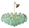 Poliedro Murano Glass Green Chandelier with Gold Metal Frame from Simoeng 3