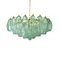 Poliedro Murano Glass Green Chandelier with Gold Metal Frame from Simoeng 2