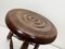 Mid-Century French Oak Tripod Stool in the Style of Charles Dudouyt, 1950s 5