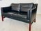 Divano Mid-Century vintage in pelle nera di Skipper Furniture, Immagine 4