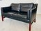 Vintage Mid-Century Danish Black Leather Sofa by Skipper Furniture 4