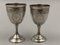 Antique Silver Egg Cups on Shower Stand Minerva with Initials, Set of 2 1