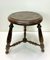 Antique French Turned Oak Stool, 1930s 2