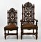 Antique Heavily Carved Oak & Hand Dyed Leather Dining Chairs, London, 1890s, Set of 8 17