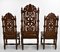 Antique Heavily Carved Oak & Hand Dyed Leather Dining Chairs, London, 1890s, Set of 8 16