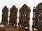 Antique Heavily Carved Oak & Hand Dyed Leather Dining Chairs, London, 1890s, Set of 8, Image 3