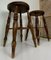 Antique Victorian Elm Wood Farmhouse Stools, 1890s, Set of 2, Image 3