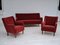 Danish Velour Sofa and Armchairs, 1960s, Set of 3 4
