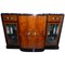 Art Deco Sideboard with Showcases in Walnut and Black High Gloss, 1930, Image 1