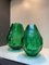 Italian Green Cristal Handmade Cut Vases from Simoeng, Set of 2 7