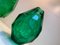 Italienische handgefertigte italienische Vasen aus grünem Kristallglas von Simoeng, 2er Set 2