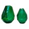Jarrones italianos de cristal verde tallado hechos a mano de Simoeng. Juego de 2, Imagen 1