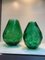 Italienische handgefertigte italienische Vasen aus grünem Kristallglas von Simoeng, 2er Set 8
