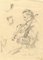 Otto Eduard Pippel, Study of a Violinist, Early 20th Century, Graphite Drawing 1
