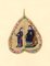 19. Jh. Chinesische Qing-Dynastie Peepal Blatt Gemälde Kaiser mit Beamten 1